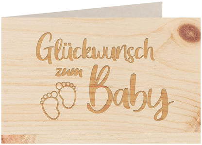 Holzkarte - Glückwunsch zum Baby Füße - 100% handmade in Österreich - Postkarte, Geschenkkarte, Grußkarte, Klappkarte, Karte, Einladung