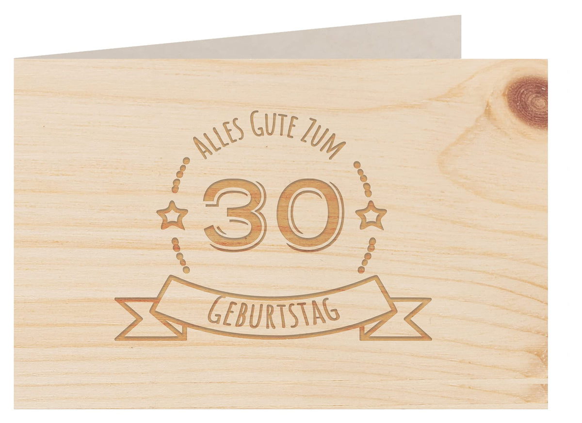 Holzgrußkarte - Geburtstagskarte - 100% handmade in Österreich - Postkarte Glückwunschkarte Geschenkkarte Grußkarte Klappkarte Karte Einladung