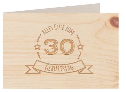 Holzgrußkarte - Geburtstagskarte - 100% handmade in Österreich - Postkarte Glückwunschkarte Geschenkkarte Grußkarte Klappkarte Karte Einladung
