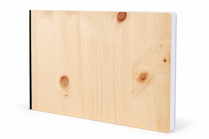 Holzbuch ohne Gravur – Echtholzeinband zum Selbstgravieren – A4 quer