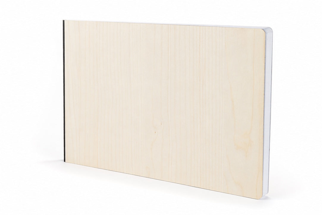 Holzbuch ohne Gravur – Echtholzeinband zum Selbstgravieren – A4 quer
