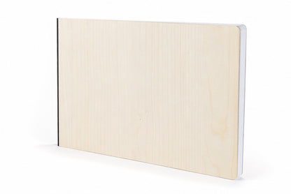 Holzbuch ohne Gravur – Echtholzeinband zum Selbstgravieren – A4 quer
