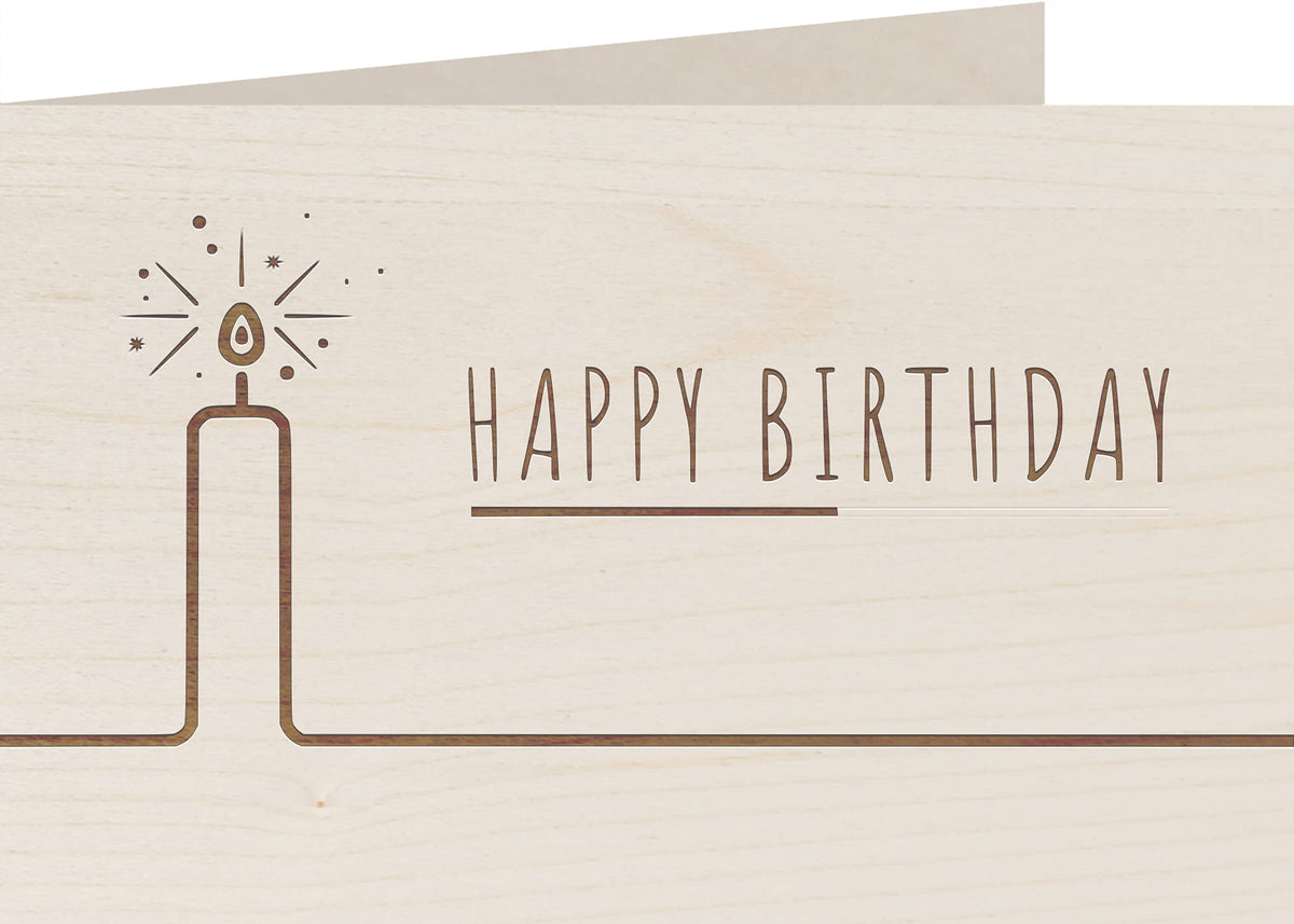 Geburtstagskarte aus Holz - Happy Birthday - 100% handmade in Österreich - Postkarte, Geschenkkarte, Grußkarte, Klappkarte, Karte, Einladung