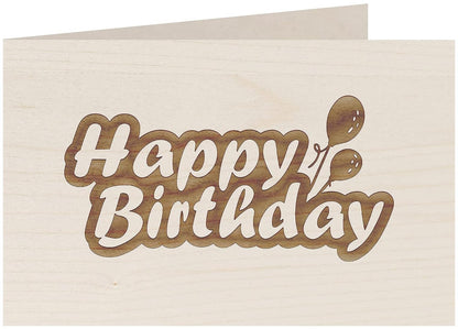 Geburtstagskarte aus Holz - Happy Birthday - 100% handmade in Österreich - Holzgrußkarte, Postkarte, Geschenkkarte, Grußkarte, Klappkarte, Karte, Einladung