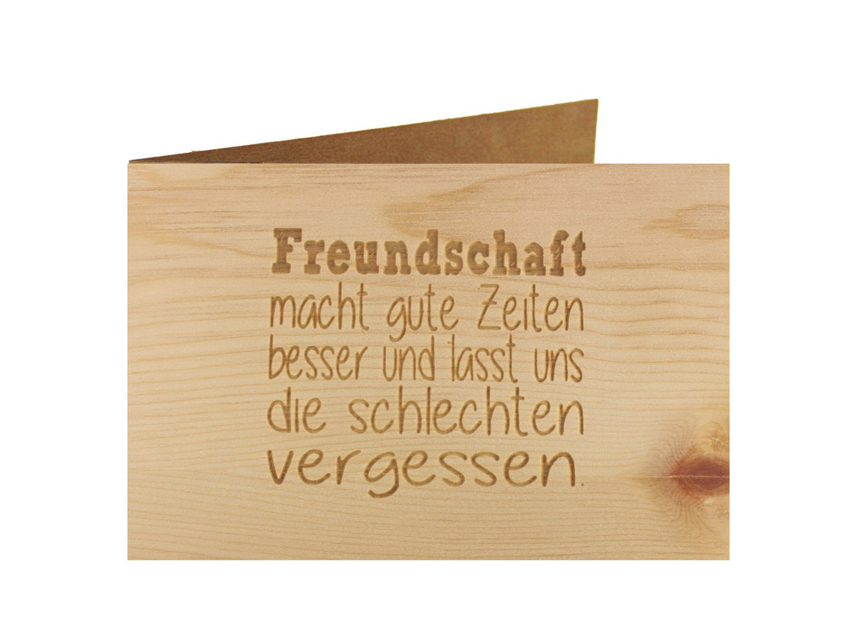 Holzgrußkarte - Spruchkarte - 100% handmade in Österreich - Postkarte Glückwunschkarte Geschenkkarte Grußkarte Klappkarte Karte Einladung