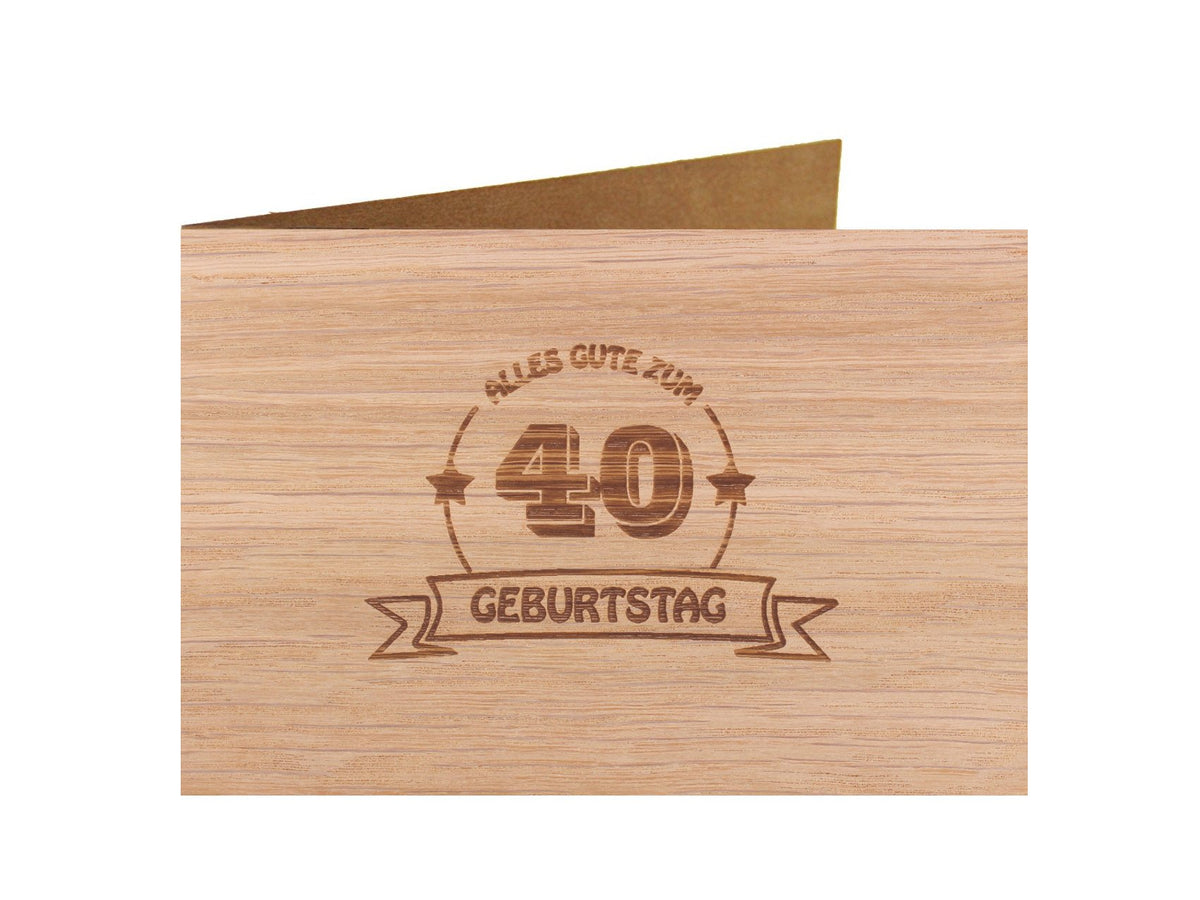 Holzgrußkarte - Geburtstagskarte - 100% handmade in Österreich - Postkarte Glückwunschkarte Geschenkkarte Grußkarte Klappkarte Karte Einladung, Motiv:50 GEBURTSTAG EICHE