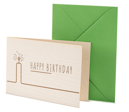 Geburtstagskarte aus Holz - Happy Birthday - 100% handmade in Österreich - Postkarte, Geschenkkarte, Grußkarte, Klappkarte, Karte, Einladung