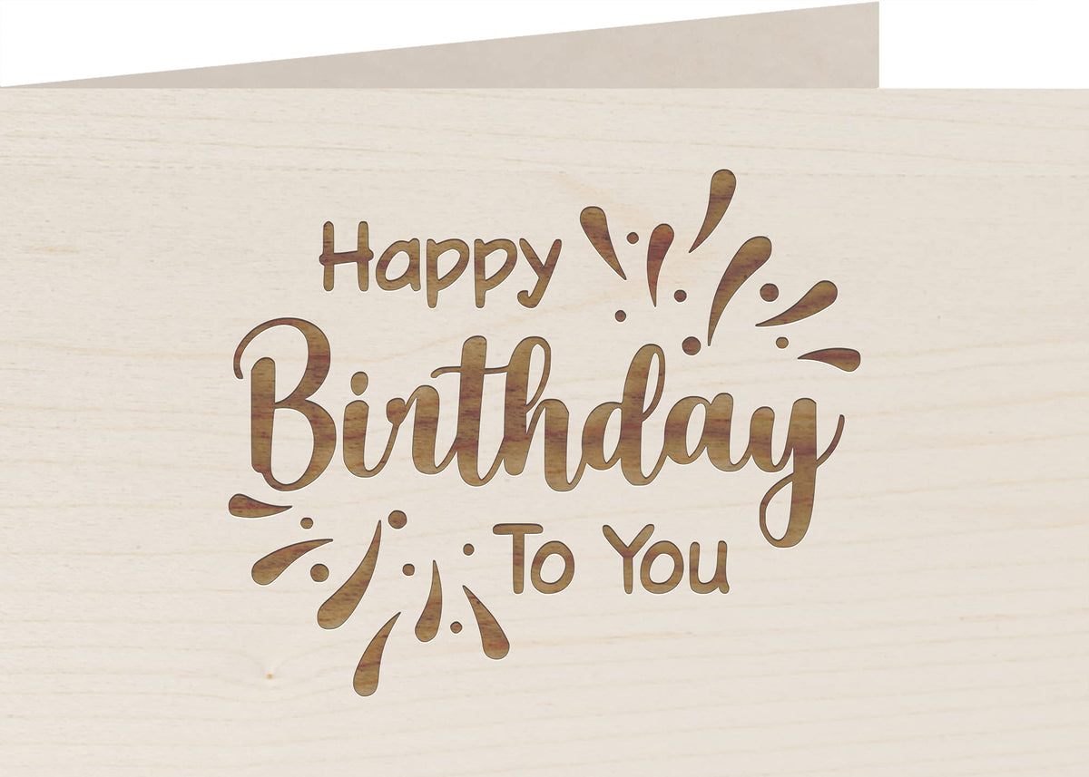 Geburtstagskarte aus Holz - Happy Birthday to you - 100% handmade in Österreich - Postkarte, Geschenkkarte, Grußkarte, Klappkarte, Karte, Einladung