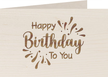 Geburtstagskarte aus Holz - Happy Birthday to you - 100% handmade in Österreich - Postkarte, Geschenkkarte, Grußkarte, Klappkarte, Karte, Einladung