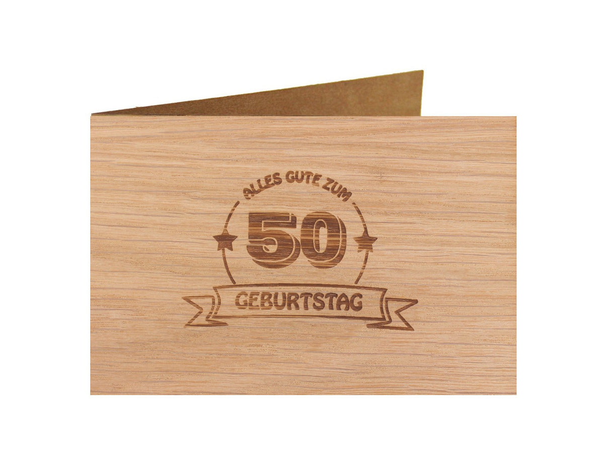 Holzgrußkarte - Geburtstagskarte - 100% handmade in Österreich - Postkarte Glückwunschkarte Geschenkkarte Grußkarte Klappkarte Karte Einladung, Motiv:40 GEBURTSTAG EICHE