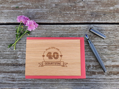 Holzgrußkarte - Geburtstagskarte - 100% handmade in Österreich - Postkarte Glückwunschkarte Geschenkkarte Grußkarte Klappkarte Karte Einladung, Motiv:70 GEBURTSTAG EICHE