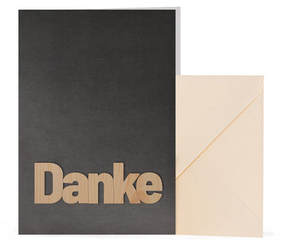 Besondere Grußkarte, Danke Karte, Freundschafts Karte, mit Echtholz Zirbenholz Holz Danke