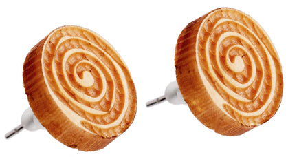 Holzschmuck Holzohrringe aus Zirbenholz I Echtholz Ohrstecker mit Holz und Edelstahl I Damen Ohrringe ein natürlicher Ohrschmuck, Motiv:Wirbel