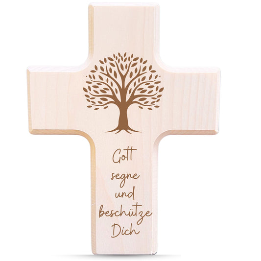 Holzkreuz 19 cm Natur aus Ahorn Holz Kreuz zur Geburt oder Taufe