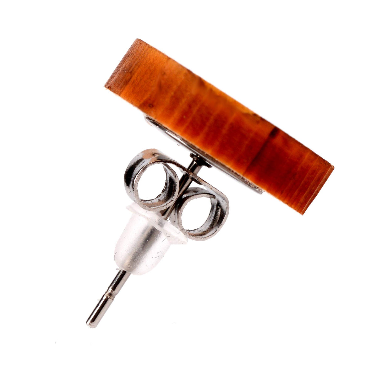 Holzschmuck Holzohrringe aus Zirbenholz I Echtholz Ohrstecker mit Holz und Edelstahl I Damen Ohrringe ein natürlicher Ohrschmuck, Motiv:Herz