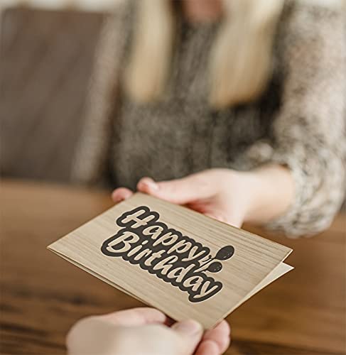 Geburtstagskarte aus Holz - Happy Birthday - 100% handmade in Österreich - Holzgrußkarte, Postkarte, Geschenkkarte, Grußkarte, Klappkarte, Karte, Einladung