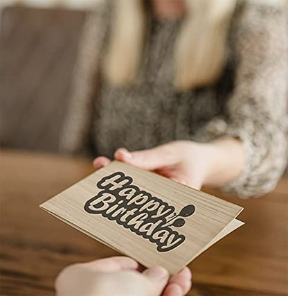 Geburtstagskarte aus Holz - Happy Birthday - 100% handmade in Österreich - Holzgrußkarte, Postkarte, Geschenkkarte, Grußkarte, Klappkarte, Karte, Einladung