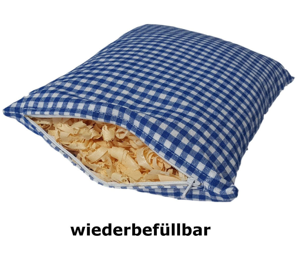 Zirbenkissen blau kariert befüllt mit Zirbenflocken aus Zirbenholz 30x20 cm (Karo)